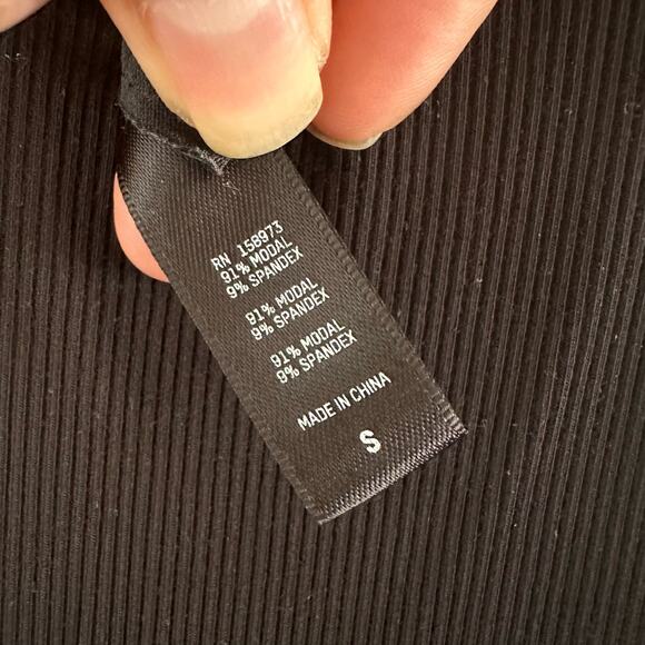 Skims Fits Everybody Black Ribbed Knit Tank Maxi Dress Women’s Size Small - Picture 6 of 9